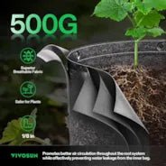 Vivosun 15 Gallon Grow Bags 5 - Pack Black Thickened Nonwoven Fabric Pots with Handles, Multi - Purpose Rings - Green Thumb Depot