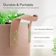 Vivosun 15 Gallon Grow Bags 5 - Pack Brown Thickened Nonwoven Fabric Pots with Handles - Green Thumb Depot