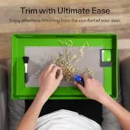 Vivosun 2 - in - 1 Trimming Tray 20" x 13", with 150 Micron Mesh Sifter, Bottom Harvest Bin, Brush and Magnifying Card, Green - Green Thumb Depot