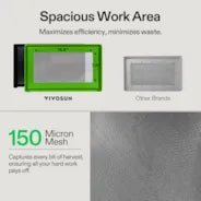Vivosun 2 - in - 1 Trimming Tray 20" x 13", with 150 Micron Mesh Sifter, Bottom Harvest Bin, Brush and Magnifying Card, Green - Green Thumb Depot