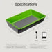 Vivosun 2 - in - 1 Trimming Tray, 4.1" Deep , with 150 Micron Mesh Sifter, Bottom Harvest Bin, Brush and Magnifying Card, Green - Green Thumb Depot