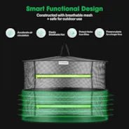 Vivosun 2 - Layer Mesh Drying Rack Hanging Design with Green Zippers - Green Thumb Depot