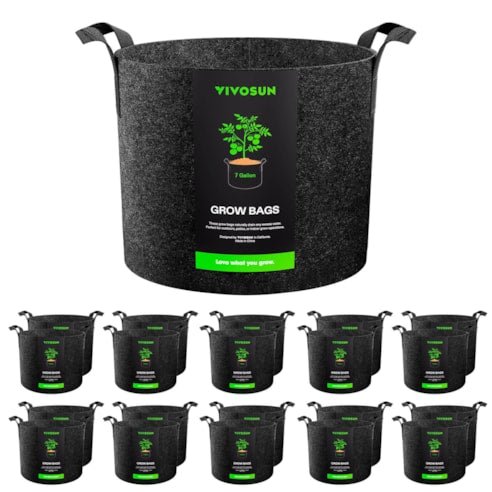 Vivosun 20 - Pack 7 Gallon Grow Bags, Heavy Duty Thickened Nonwoven Fabric Pots with Handles for Flowers Fruits and Vegetables Black - Green Thumb Depot