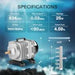 Vivosun 25W 634GPH Commercial Air Pump 40L/min 6 Outlet - Green Thumb Depot