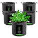 Vivosun 3 Gallon Grow Bags 5 - Pack Black Thickened Nonwoven Fabric Pots with Handles, Multi - Purpose Rings - Green Thumb Depot