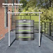 Vivosun 3 - Layer Mesh Drying Rack Hanging Design with Green Zippers - Green Thumb Depot