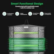 Vivosun 3 - Layer Mesh Drying Rack Hanging Design with Green Zippers - Green Thumb Depot