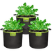 Vivosun 3 - Pack 3 - Gallon AeroBase Grow Bags, Durable Mesh Fabric Plant Container with Breathable Base and Sturdy Handles, Black - Green Thumb Depot