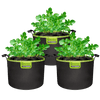 Vivosun 3-Pack 5-Gallon AeroBase Grow Bags, Durable Mesh Fabric Plant Container with Breathable Base and Sturdy Handles, Black