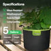 Vivosun 3 - Pack 5 - Gallon AeroBase Grow Bags, Durable Mesh Fabric Plant Container with Breathable Base and Sturdy Handles, Black - Green Thumb Depot