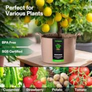 Vivosun 30 Gallon Grow Bags 5 - Pack Brown Thickened Nonwoven Fabric Pots with Handles - Green Thumb Depot