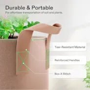 Vivosun 30 Gallon Grow Bags 5 - Pack Brown Thickened Nonwoven Fabric Pots with Handles - Green Thumb Depot