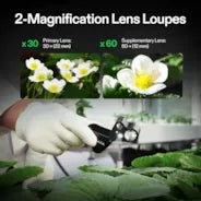 Vivosun 30X - 60X Jewelers Loupe Magnifier with LED Light (2 - Pack Black) - Green Thumb Depot