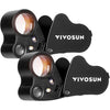 Vivosun 30X-60X Jewelers Loupe Magnifier with LED Light (2-Pack Black)
