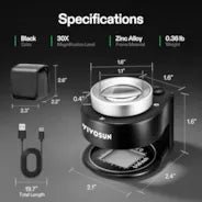 Vivosun 30X Rechargeable Loupe Magnifier with Optical Glass Lens and Lights - Green Thumb Depot