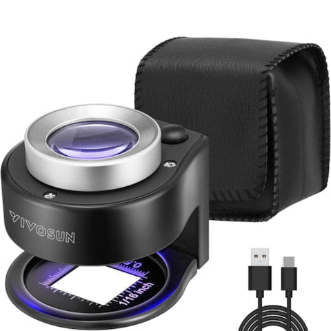 Vivosun 30X Rechargeable Loupe Magnifier with Optical Glass Lens and Lights