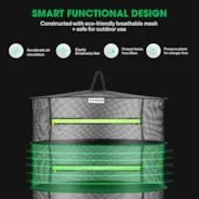 Vivosun 4 - Layer Mesh Drying Rack Hanging Design with Green Zippers - Green Thumb Depot