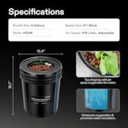 Vivosun 5 Gallon DWC Hydroponic System Kit (2 Bucket, Black) - Green Thumb Depot