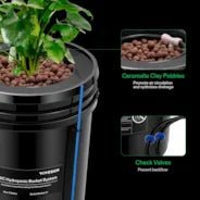 Vivosun 5 Gallon DWC Hydroponic System Kit (2 Bucket, Black) - Green Thumb Depot