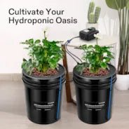 Vivosun 5 Gallon DWC Hydroponic System Kit (2 Bucket, Black) - Green Thumb Depot