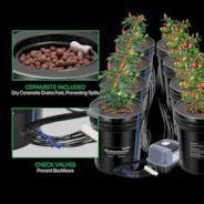 Vivosun 5 Gallon DWC Hydroponic System Kit (8 Bucket, Black) - Green Thumb Depot
