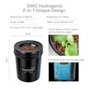 Vivosun 5 Gallon DWC Hydroponic System Kit (8 Bucket, Black) - Green Thumb Depot