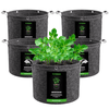 Vivosun 5 Gallon Grow Bags 5-Pack Black Thickened Nonwoven Fabric Pots with Handles, Multi-Purpose Rings