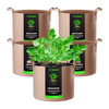 Vivosun 5 Gallon Grow Bags 5-Pack Brown Thickened Nonwoven Fabric Pots with Handles