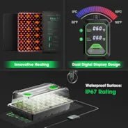 Vivosun 6 - Pack 240 - Cell Seed Starter Trays with 2 Set of LED Lights, and 2 - Pack 10"x20.75" Seedling Heat Mat - Green Thumb Depot