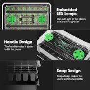 Vivosun 6 - Pack 240 - Cell Seed Starter Trays with 2 Set of LED Lights, and 2 - Pack 10"x20.75" Seedling Heat Mat - Green Thumb Depot