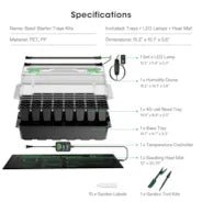 Vivosun 6 - Pack 240 - Cell Seed Starter Trays with 2 Set of LED Lights, and 2 - Pack 10"x20.75" Seedling Heat Mat - Green Thumb Depot