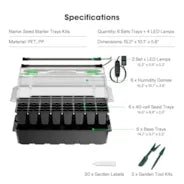 Vivosun 6 - Pack Seed Starter Trays, 240 - Cell Seed Starter Kit with 2 Set of LED Lights - Green Thumb Depot