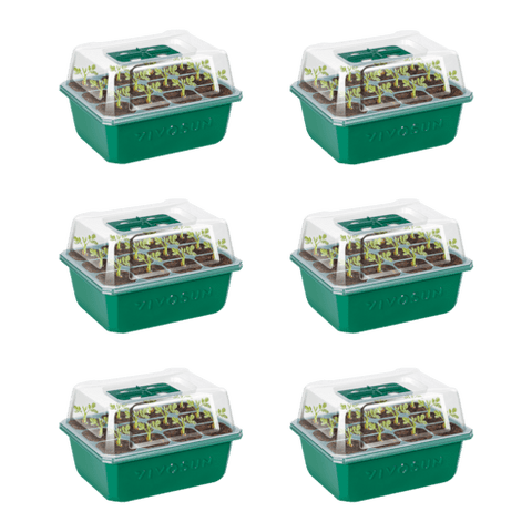 Vivosun 6-Pack Seed Starter Trays, 72-Cell Seed Starter Kit with Humidity Dome