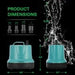 Vivosun 660GPH 40W Submersible Pump for Fish Tank, Pond, Aquarium, Hydroponic Systems with 5ft Power Cord and 4 Nozzles - Green Thumb Depot