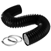Vivosun 8 Inch 25 Feet Black Non-Insulated Flex Air Aluminum Ducting, w/Two 8 Inch Stainless Steel Clamps
