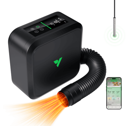 Vivosun AeroFlux Smart Grow Tent Heater with VPD Control, 700W PTC Heating, Plant Heater with 5 Power Levels, App Control, Overheat & Tip - Over Protection - Green Thumb Depot
