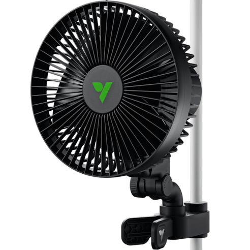 Vivosun AeroWave A6 Grow Tent Clip Fan, 6" Auto Oscillating Fan with AC Motor, for Hydroponic Ventilation, Black, 1 - Pack - Green Thumb Depot