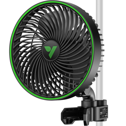 Vivosun AeroWave E6 Gen2, Grow Tent Clip Fan 6”, EC Motor, Smart Control, Powerful Oscillating Fan, Black - Green Thumb Depot