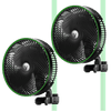 Vivosun AeroWave E9 Clip-on Fan, EC Motor, Auto Oscillation Fan, Air Circulator For Grow Tent, 2 Pack