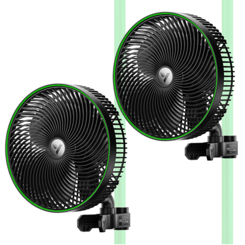 Vivosun AeroWave E9 Clip-on Fan, EC Motor, Auto Oscillation Fan, Air Circulator For Grow Tent, 2 Pack