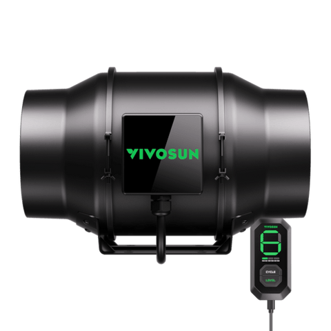 Vivosun AeroZesh G6 Inline Fan 6” with E12 Speed Controller, PWM-Controlled EC Fan for Grow Tent Ventilation