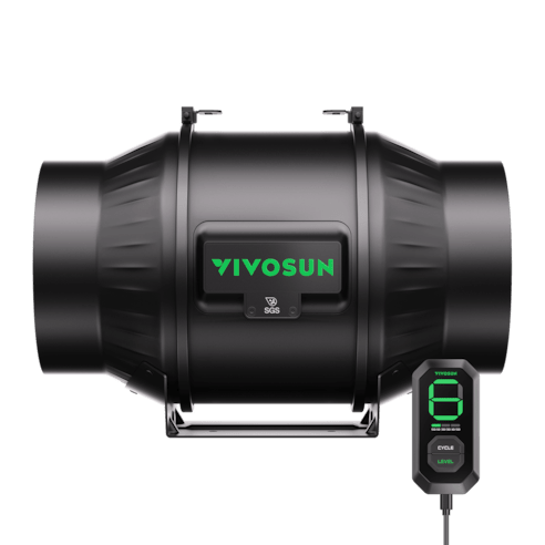 Vivosun AeroZesh T6 Inline Fan 6" with E12 Speed Controller, PWM - Controlled EC Fan for Grow Tent Ventilation - Green Thumb Depot