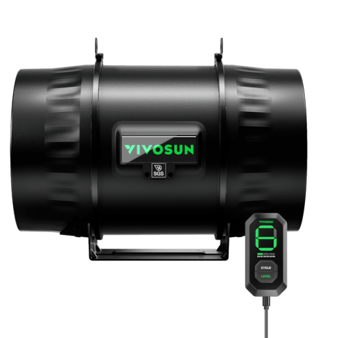 Vivosun AeroZesh T8 Inline Fan 8" with E12 Speed Controller, PWM - Controlled EC Fan for Grow Tent Ventilation - Green Thumb Depot