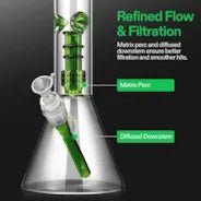 Vivosun Classic Beaker Bong – Sleek Glass Water Pipe with Dual Filtration & Ice Catcher - Green Thumb Depot