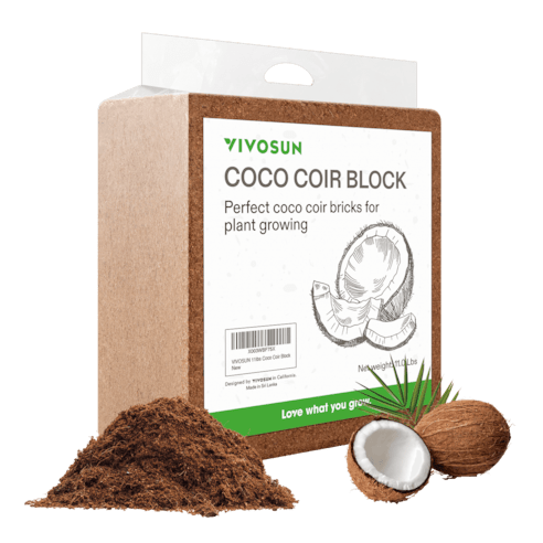 Vivosun Coco Coir Brick, 11lbs 100% Natural Organic Compressed Coconut Coir Fiber with Low EC - Green Thumb Depot