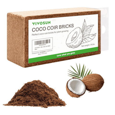 Vivosun Coco Coir Brick, 1.4lbs 100% Natural Organic Compressed Coconut Coir Fiber with Low EC