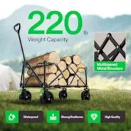 Vivosun Collapsible Folding Wagon, Outdoor Utility with Silent Universal Wheels, 110L, Grey & Green - Green Thumb Depot