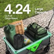 Vivosun Collapsible Folding Wagon, Outdoor Utility with Silent Universal Wheels, 110L, Grey & Green - Green Thumb Depot