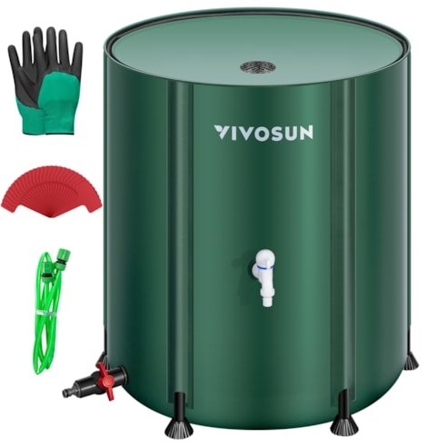 Vivosun Collapsible Rain Barrel, 53 Gallon, Green - Green Thumb Depot