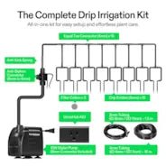 Vivosun FlexFeed Automatic Drip Irrigation Kit for Indoor & Outdoor Plants, Smart Watering System with 16 Drip Emitters, 4mm Fast Flow, App - Controlled A10 GrowHub, Quiet 15W Pump - Green Thumb Depot